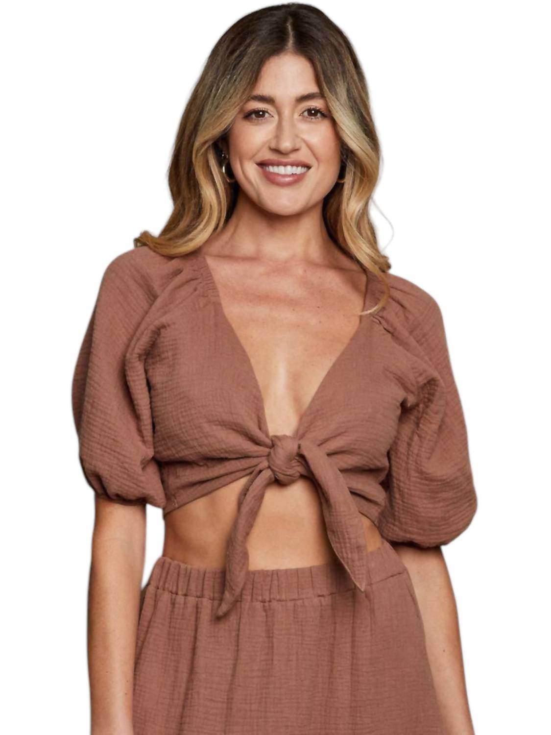 Sunday Ritual - Cleo Tie Front Top - Rack Hunt