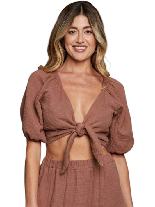 Sunday Ritual - Cleo Tie Front Top - Rack Hunt