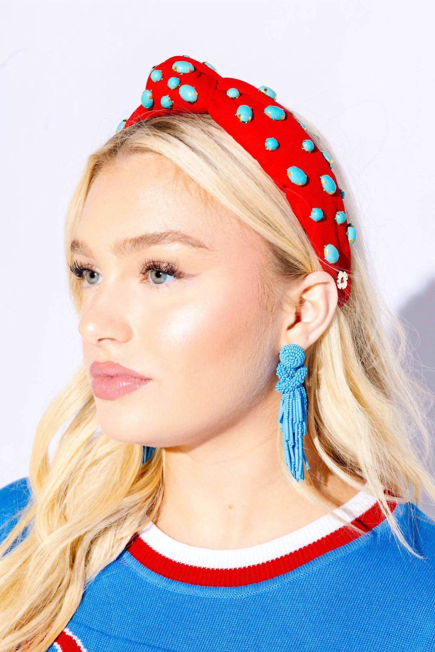 Hello Edie - Knot Headband With Stone Embellishments - Rack Hunt