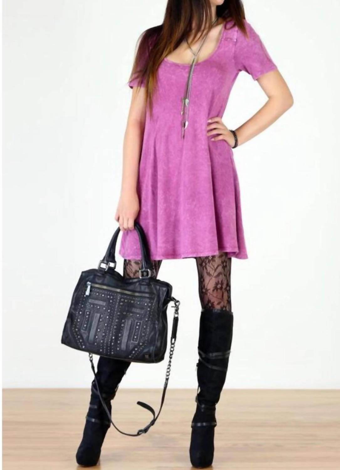 Tough Luv - Vintage Acid Mineral Wash Fit & Flare Dress - Rack Hunt