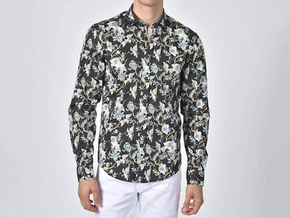 Traditional Flying Japanese Crane Button Down Shirt