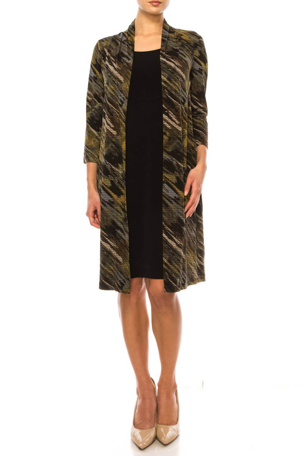 Connected Apparel - Open-front Faux Jacket Dress - Rack Hunt