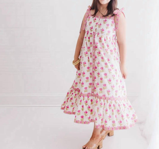 Magnolia Floral Bow Maxi Dress