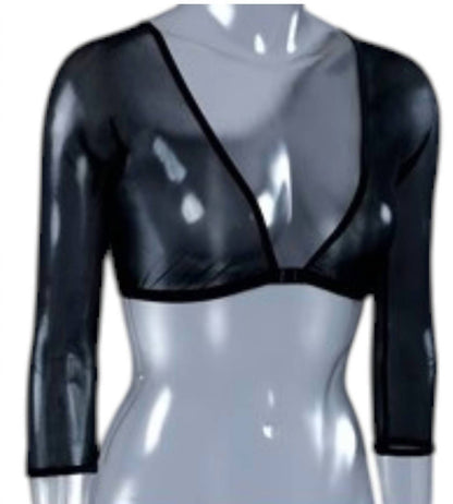 Three Quarter Sleeve Mesh Cover Up