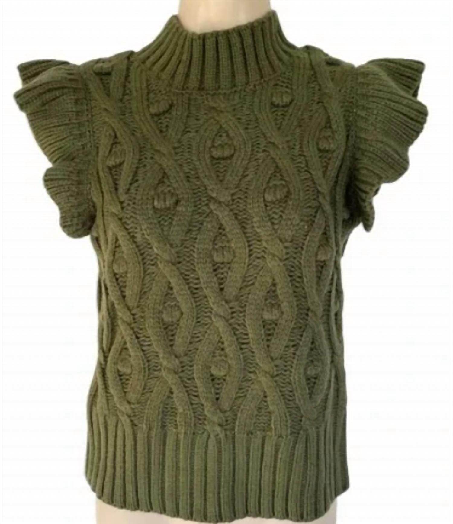 Industry Republic - Flutter Sleeve Cable Knit Sweater - Rack Hunt -