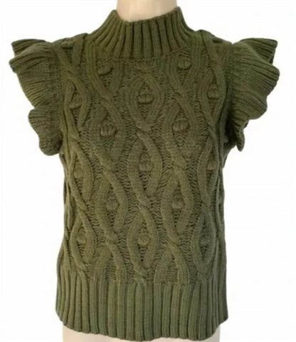Industry Republic - Flutter Sleeve Cable Knit Sweater - Rack Hunt