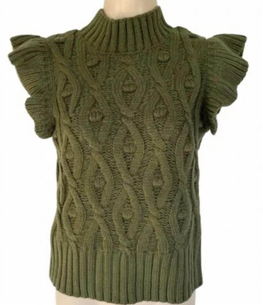 Industry Republic - Flutter Sleeve Cable Knit Sweater - Rack Hunt -