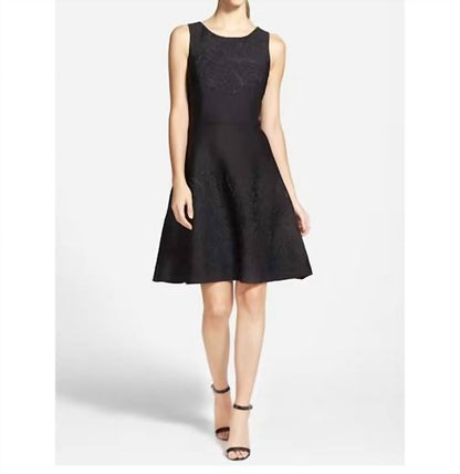 Floral Laser Cut Neoprene Mini Dress