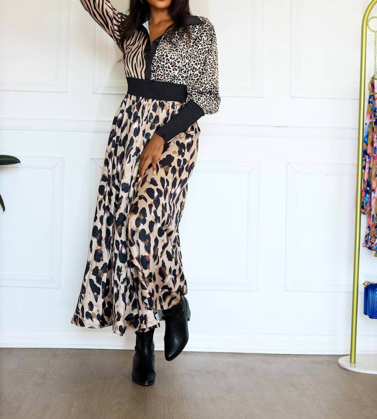 Little Secret Of Mine - Women's Animal Print Long Sleeve Maxi Dress - Rack Hunt