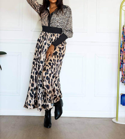 Little Secret Of Mine - Women's Animal Print Long Sleeve Maxi Dress - Rack Hunt
