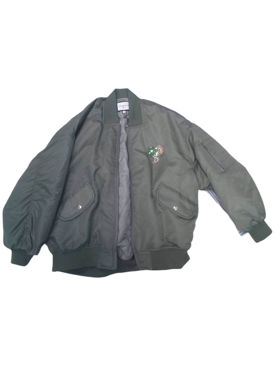 Gold & Silver - Women's Bomber Jacket With Brooch - Rack Hunt