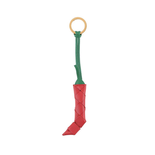 Unisex Pepper Intrecciato Nappa Leather Keyring