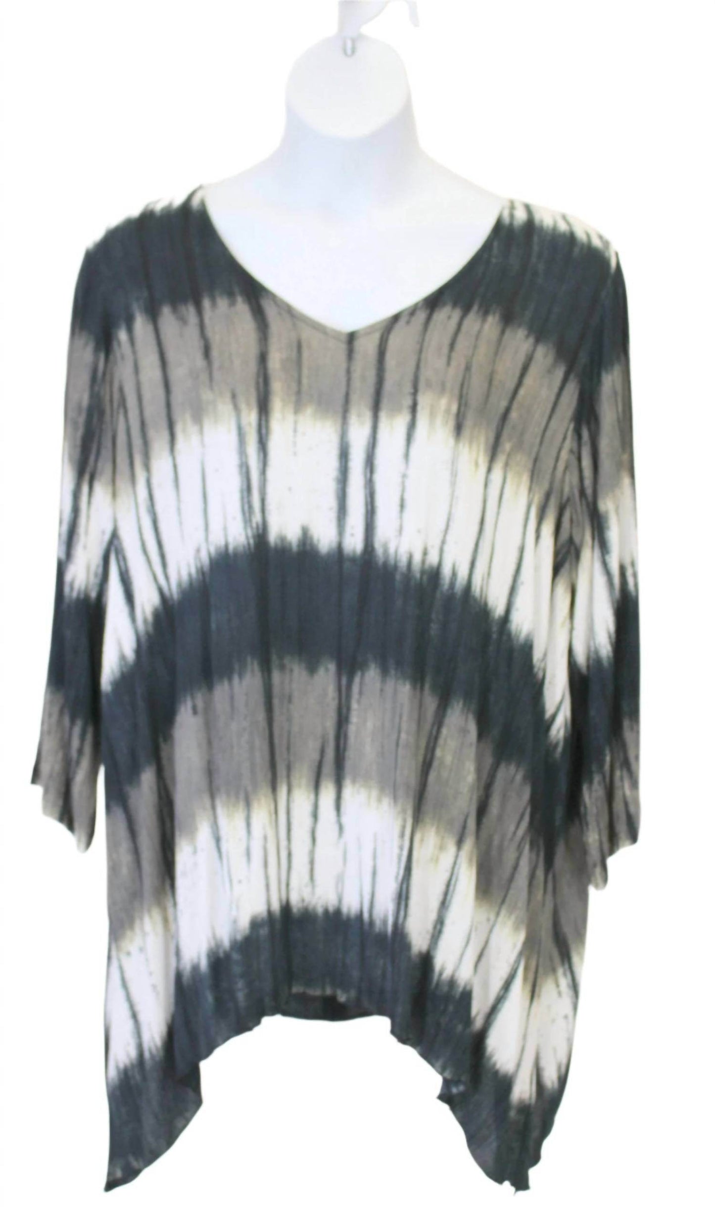 Modesce - Women's Tie Dye Shark Bite Hem Tunic - PLUS - Rack Hunt -