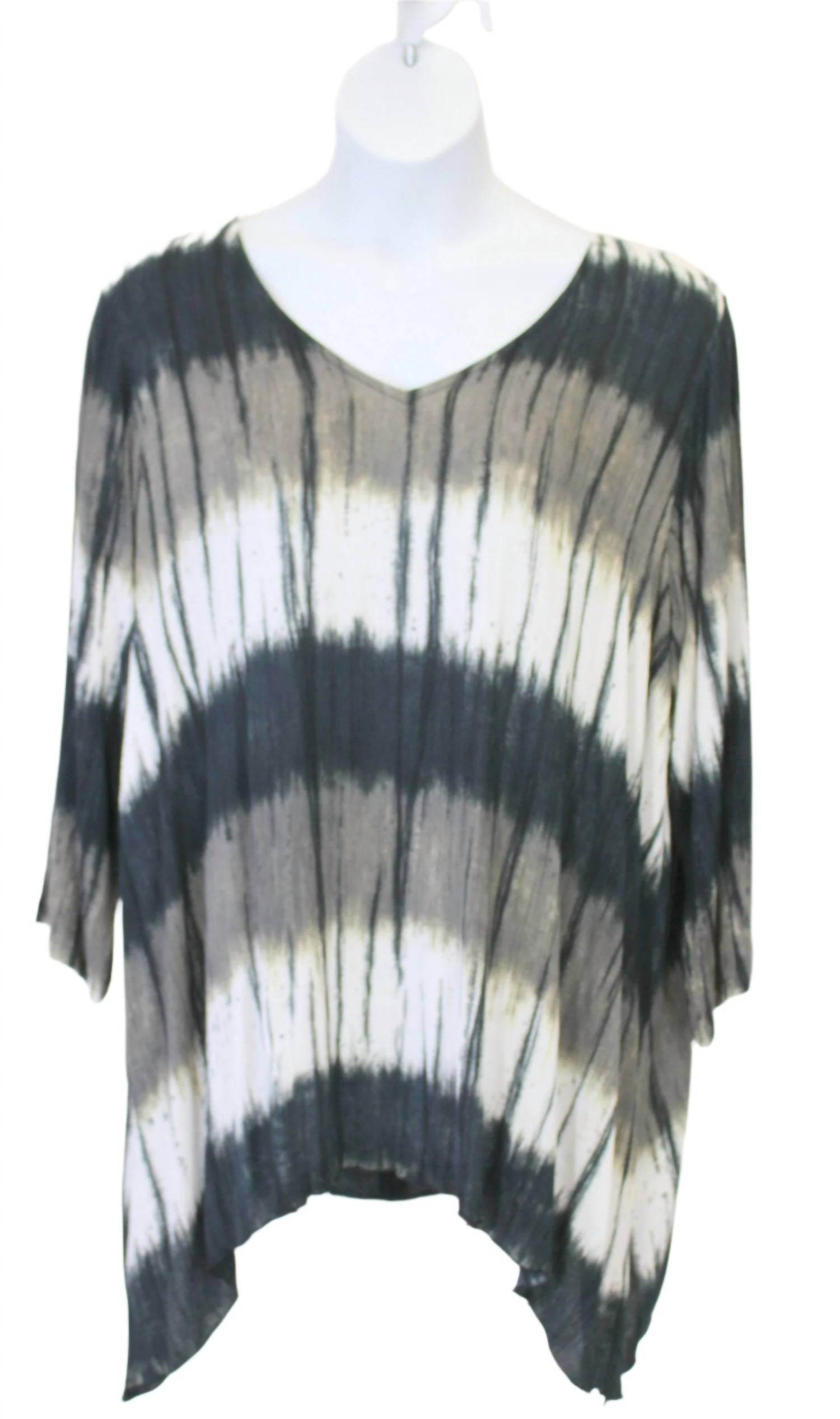 Modesce - Women's Tie Dye Shark Bite Hem Tunic - PLUS - Rack Hunt -