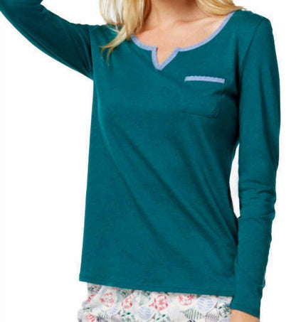 Lace Design Long Sleeve Pajama Top