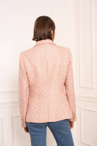 Double Breasted Tweed Blazer