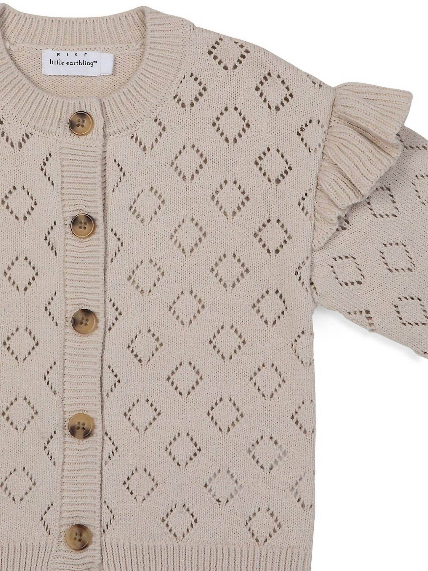 Rise Little Earthling - Kid's Pointelle Cardigan - Rack Hunt -