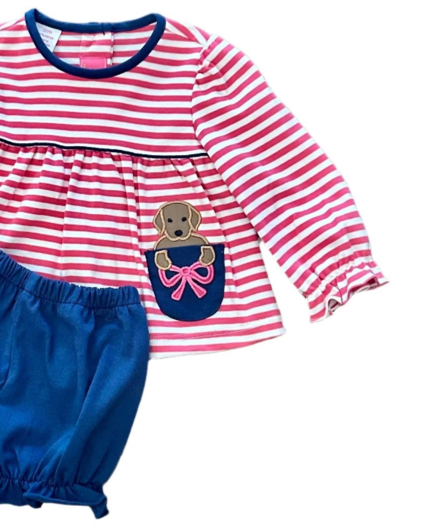 Girls Lab Puppy Long Sleeve Bloomer Set