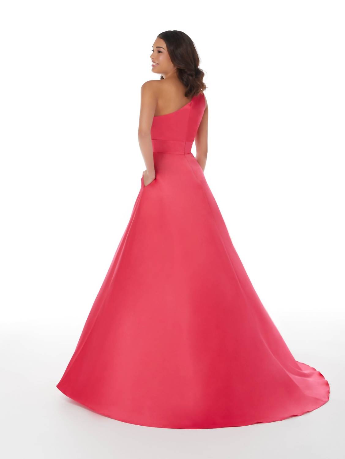 One Shoulder Pleated Gown