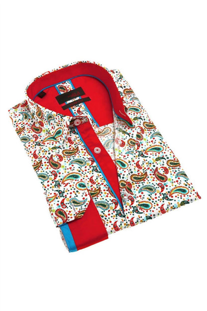Paisley Button Down Shirt With Trim