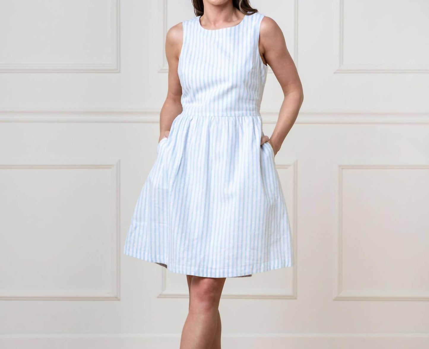 Hope & Henry - Open Back Organic Cotton & Linen Sundress - Rack Hunt -