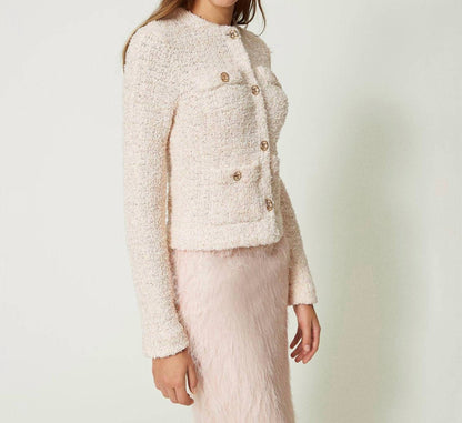 Jacquard Boucle Knitted Jacket