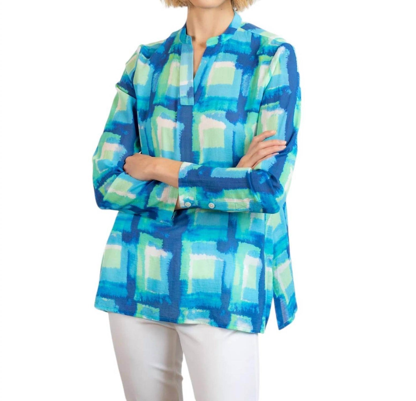 BYLYSE - PRINTED CRINKLE GAUZE BLOUSE - Rack Hunt -