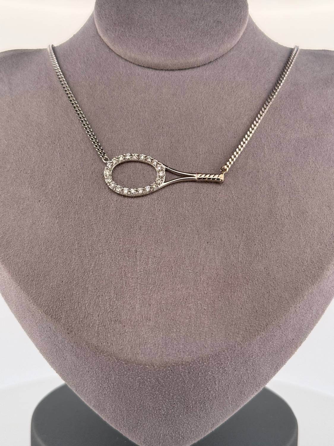 Love Love Tennis - Women's Diamonds Galore Tennis Racket Necklace - Rack Hunt
