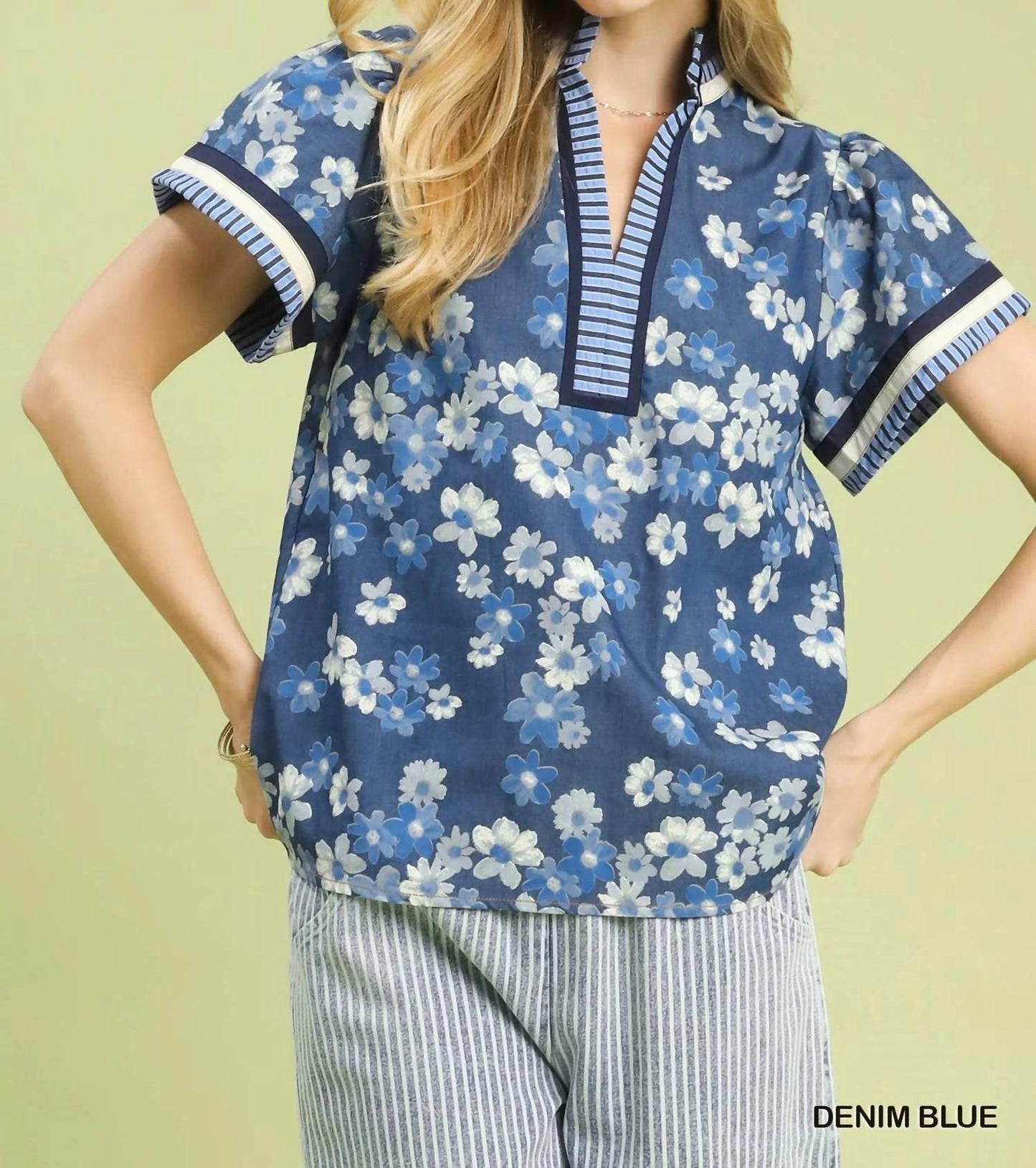 Floral Mixed Media Print Top