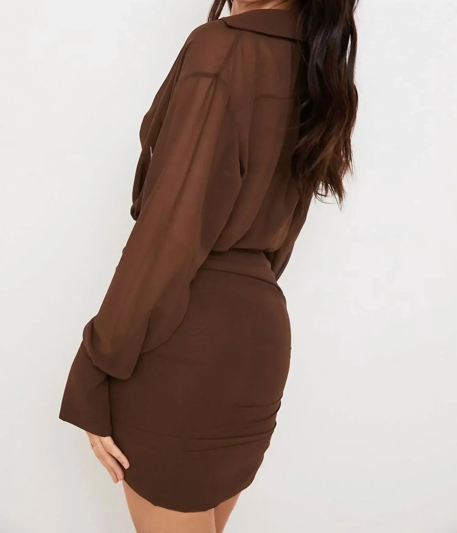 House of CB - Deep V-neck Puff Skirt Mini Dress - Rack Hunt
