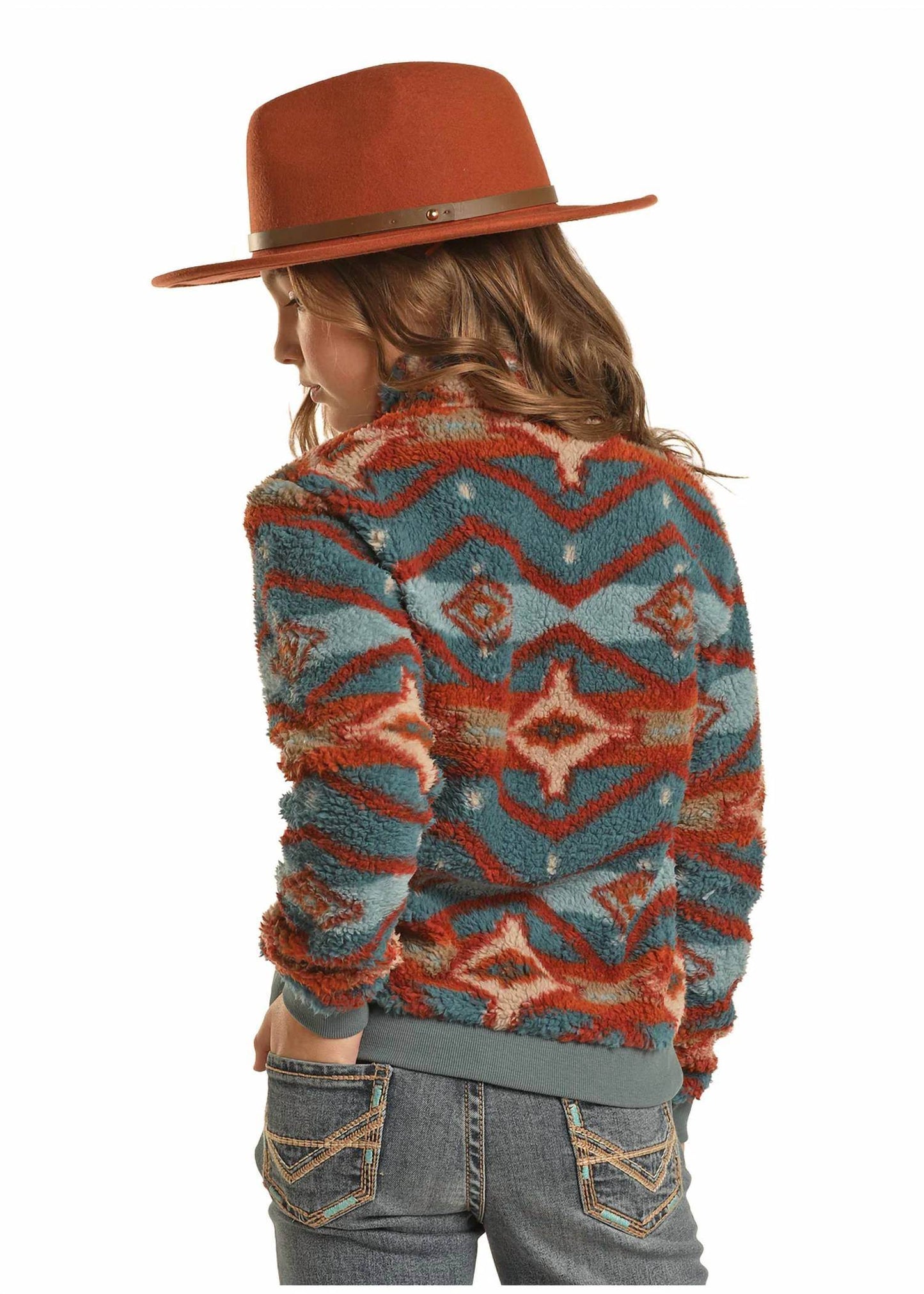 Rock & Roll Cowgirl - Girls Sherpa 1/4 Zip Pullover - Rack Hunt
