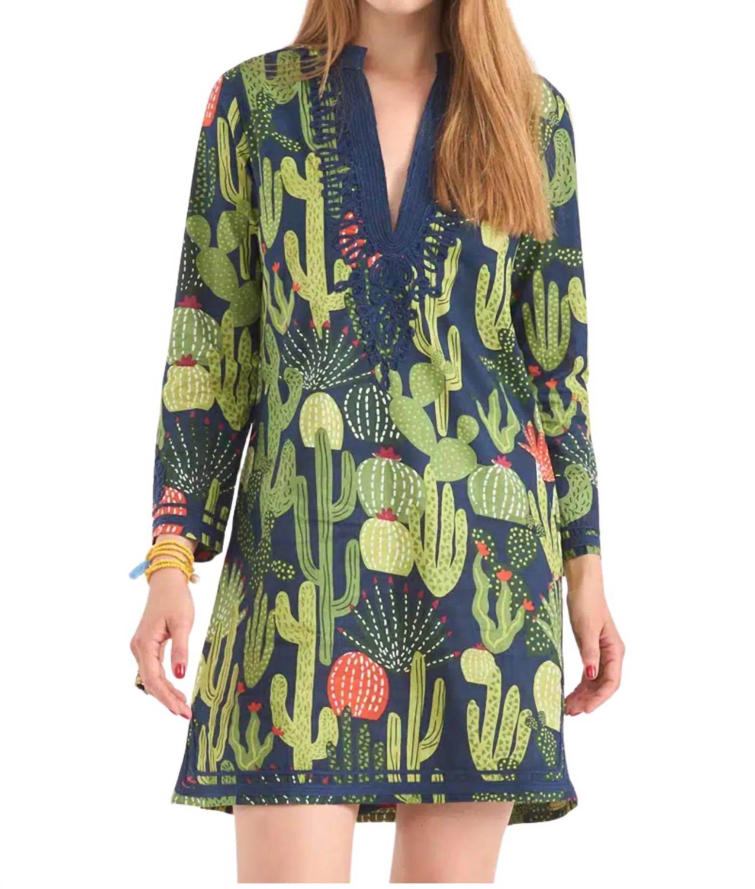 Gallabia - India Mini Cactus Print Dress - Rack Hunt -