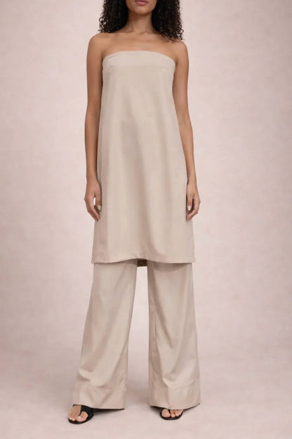 Summer Wool Strapless Dress