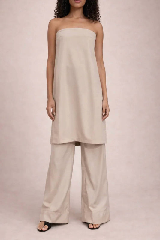 Summer Wool Strapless Dress
