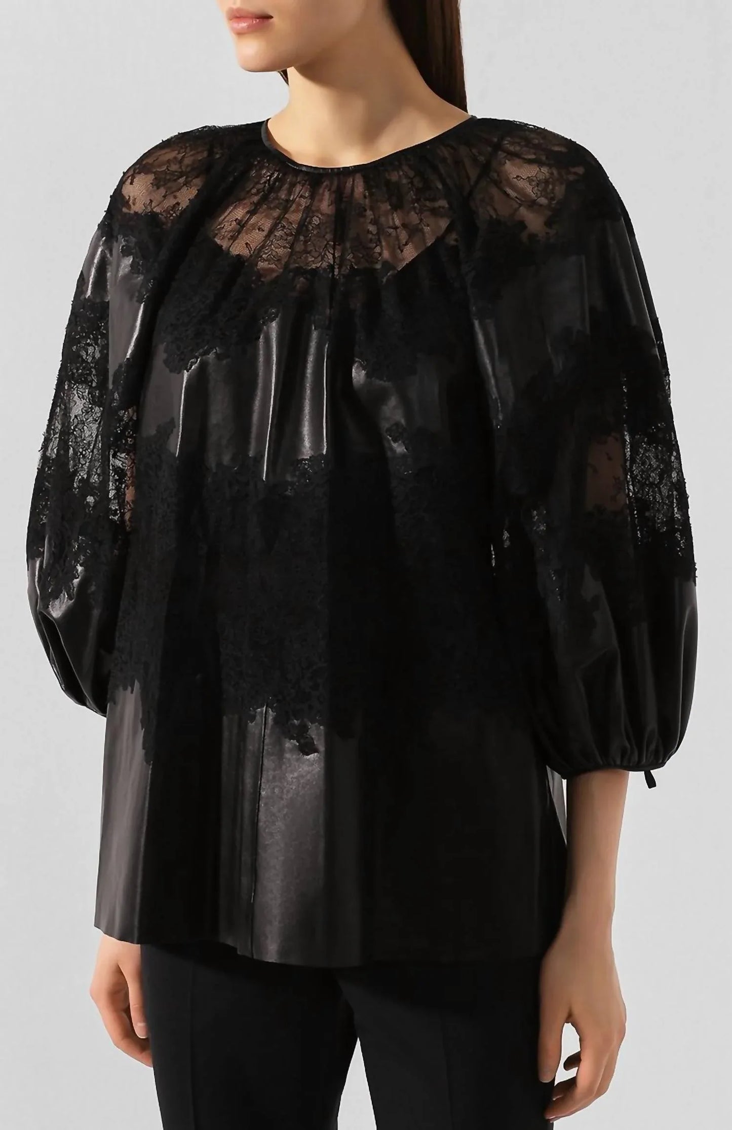 Valentino - Loose Glossy Leather Blouse - Rack Hunt