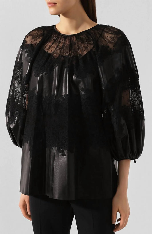 Valentino - Loose Glossy Leather Blouse - Rack Hunt