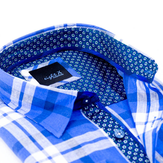 Men's Plaid Linen Shirt