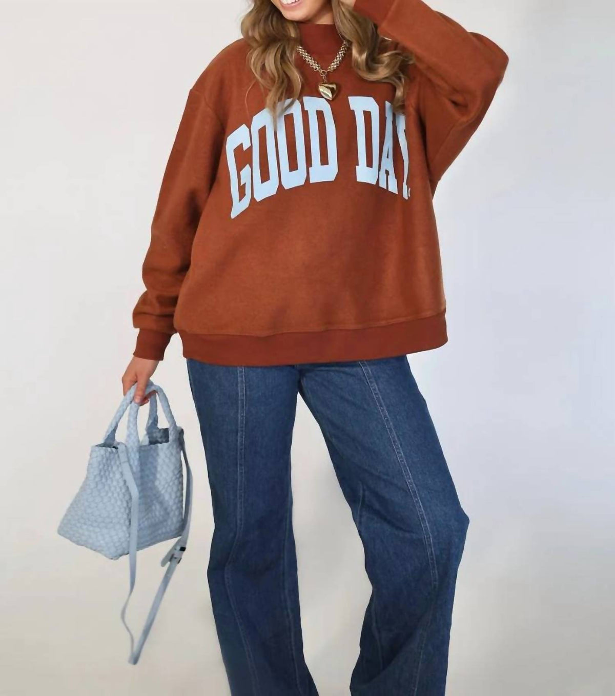Good Day Polka Dot Reversible Mock Neck Sweatshirt