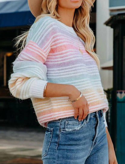 Pastel Pullover Striped Sweater