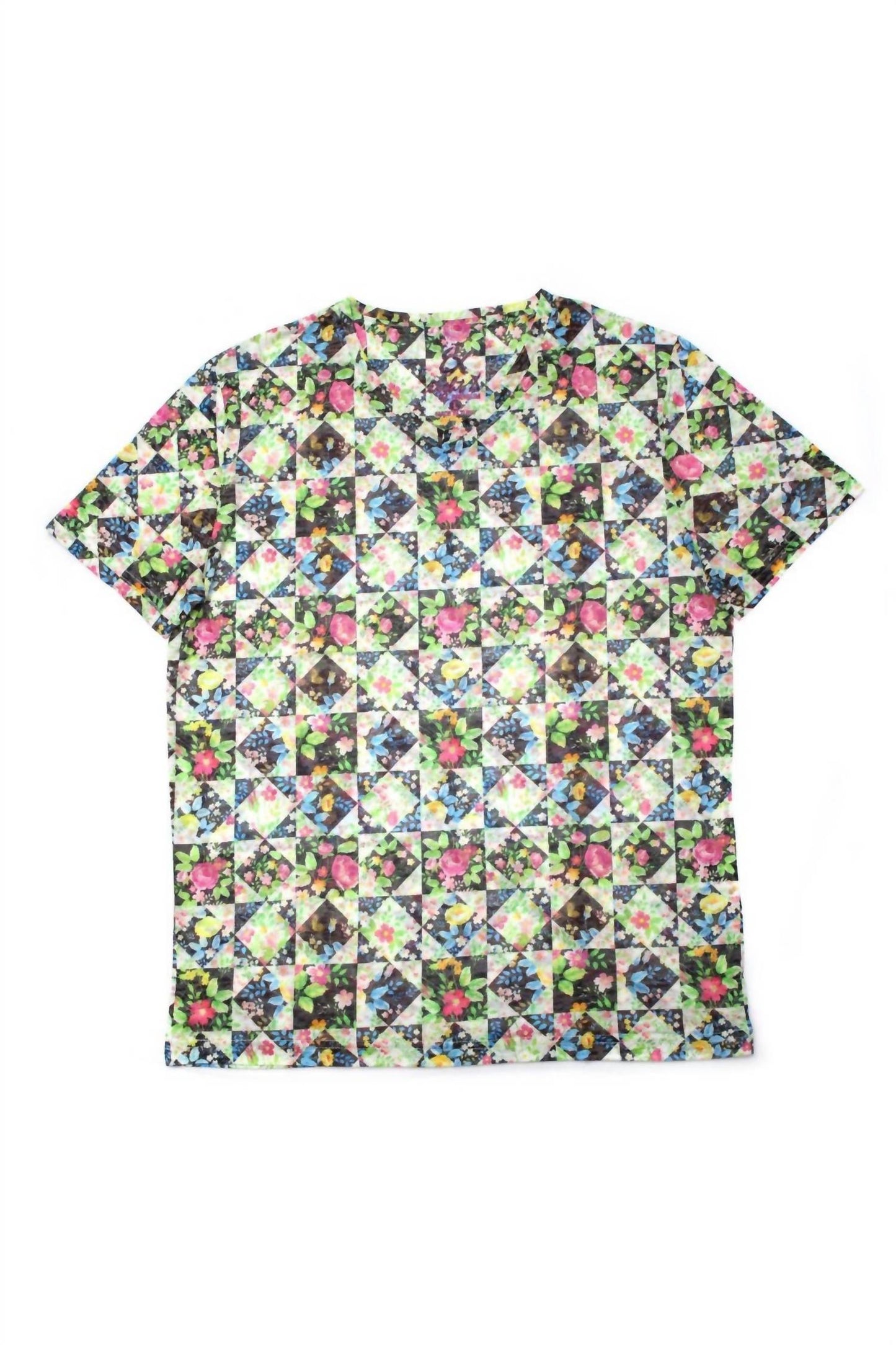 Men's Floral Print V-neck T-shirt