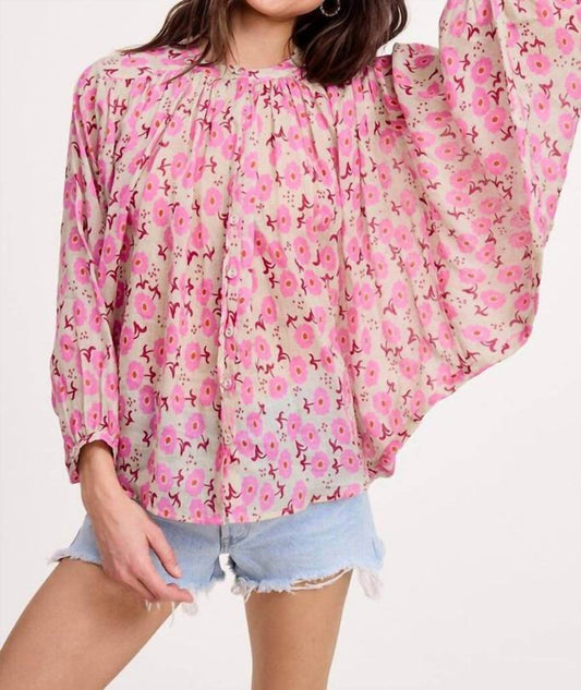 Ultramarine - Lucie Blossom Wide-Sleeve Blouse - Rack Hunt -