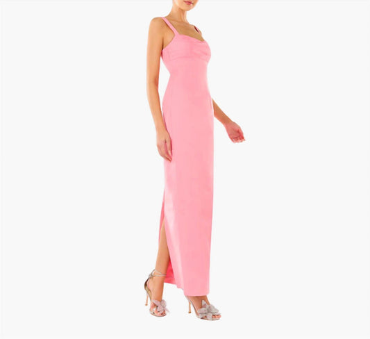 Marina Faille Column Maxi Dress