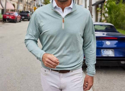 Men's 1/4 Zip Long Sleeve Knit Sweater