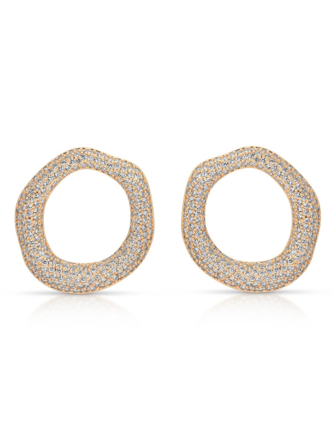 Women's Open Circle Pave Earrings