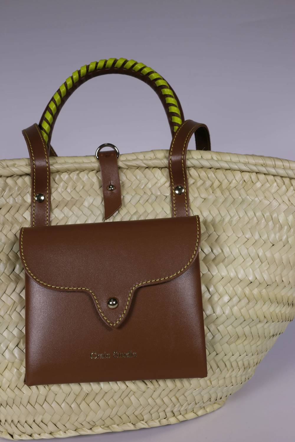 Women's Hand-braided Palm Basket Bag