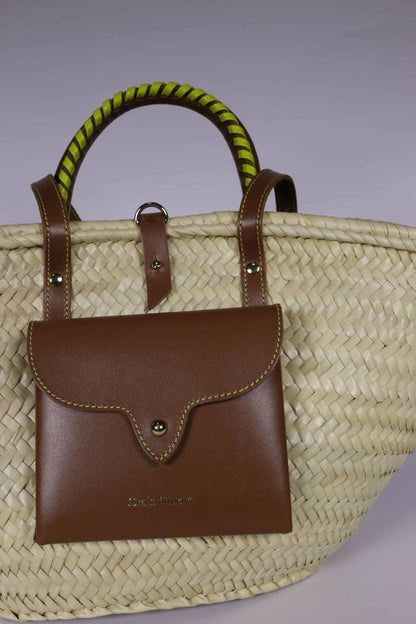 Women's Hand-braided Palm Basket Bag