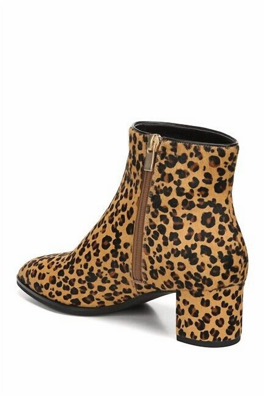 VIA SPIGA - Calf Hair Leather Animal Print Ankle Booties - Rack Hunt -