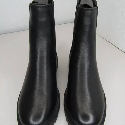 Women's Fashion Chelsea Lug Sole Leather Boots