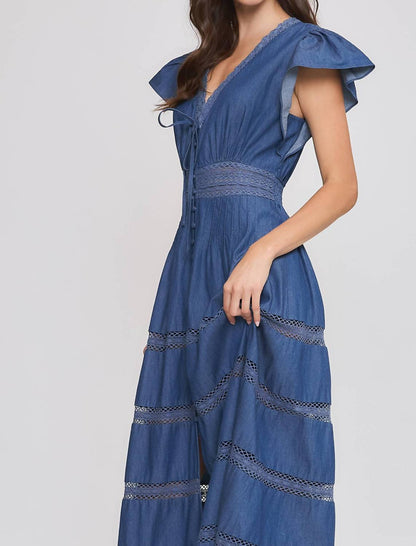 Denim Chambray Maxi Dress