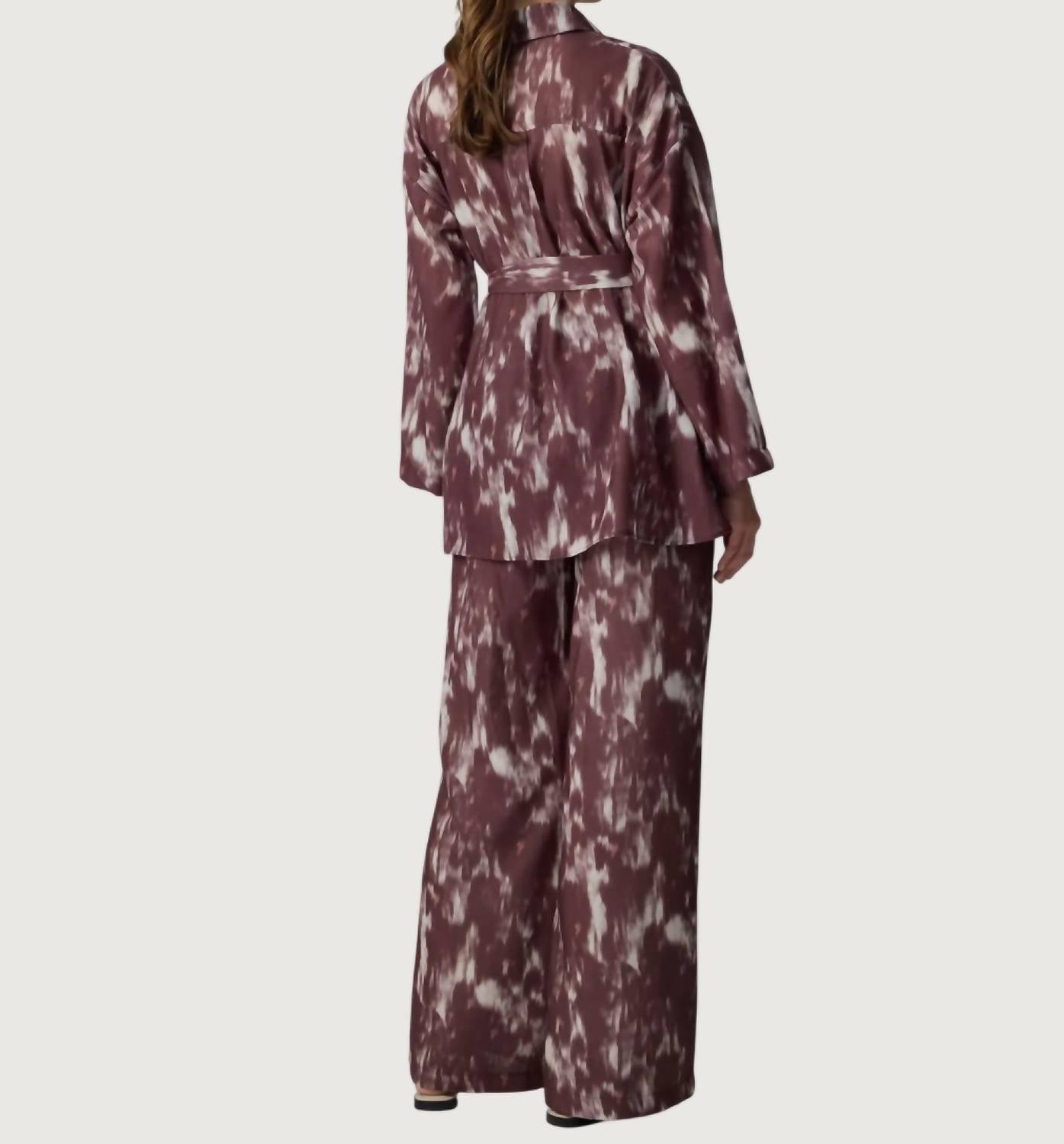 Patterned Shirt Pants Set